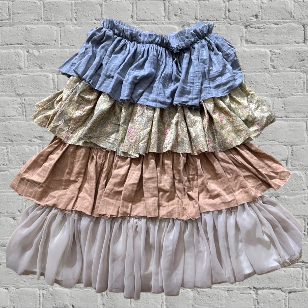 Handmade Tiered Ruffle Skirt Small Cottagecore Coquette Shabby Chic